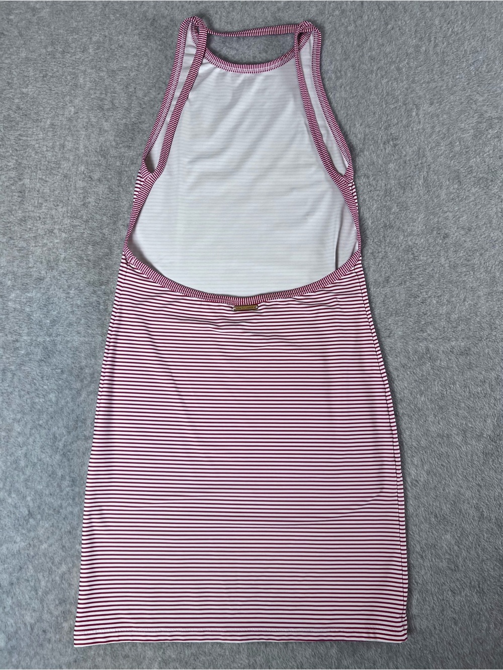 Vince Camuto Swim Dress Low Cut Back Red White Stripes Size Small - Picture 11 of 15
